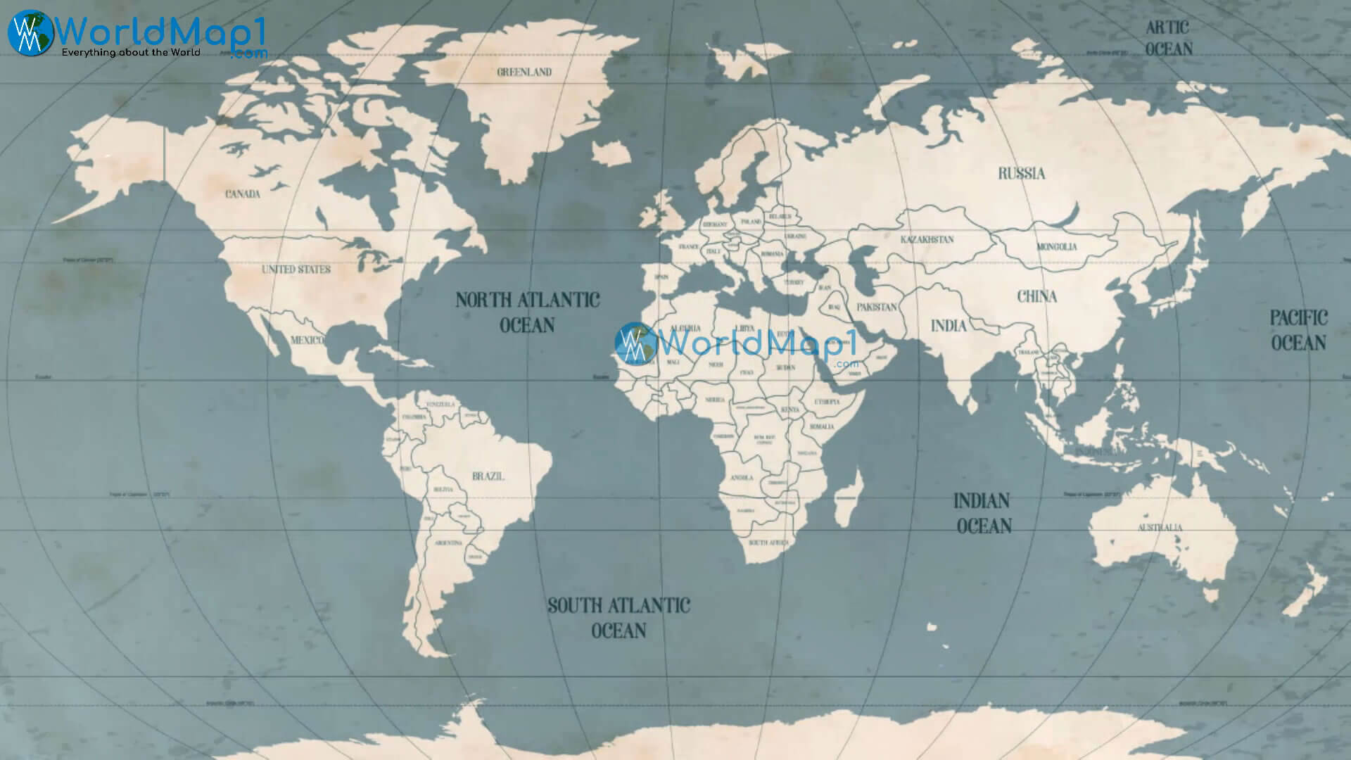 World Cream Blank Map